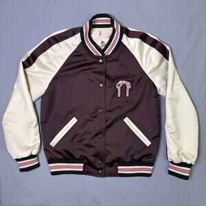 Coach Floral Reversible Souvenir Bomber Jacket Women Medium Quilted Satin